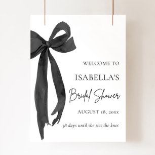 Bow She's Tying the Knot Bridal Shower Welcome Poster
