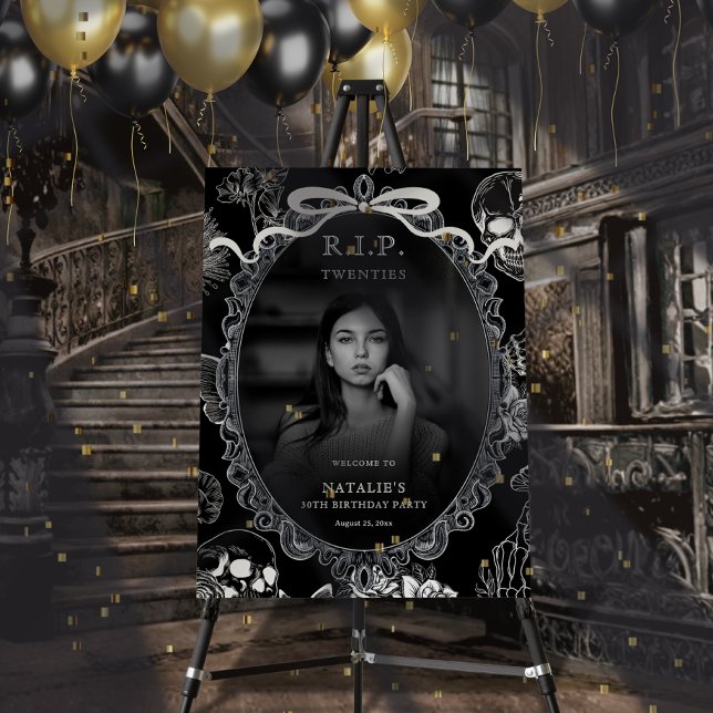 Bow Skull RIP 20s 30th Birthday Party Youth Photo Foam Board (Bow Skull RIP 20s 30th Birthday Party Youth Photo Foam Board)