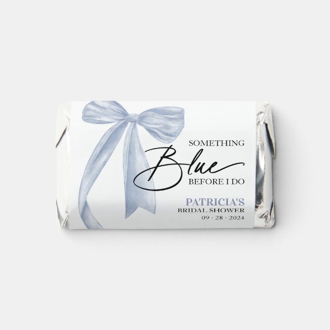 Bow Something Blue Before I Do Bow Bridal Shower Hershey's Miniatures (Front)