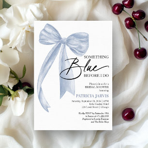 Bow Something Blue Before I Do Bow Bridal Shower Invitation