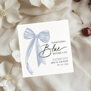 Bow Something Blue Before I Do Bow Bridal Shower Napkins
