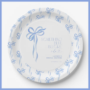 Bow Something Blue Before I Do Bridal Shower Paper Plates