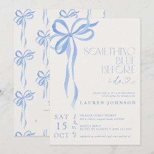 Bow Something Blue Before I Do QR Bridal Shower Invitation