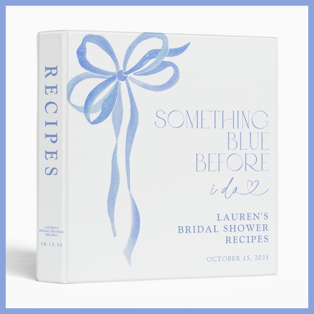Bow Something Blue Before I Do Shower Recipe 3 Ring Binder (Creator Uploaded)