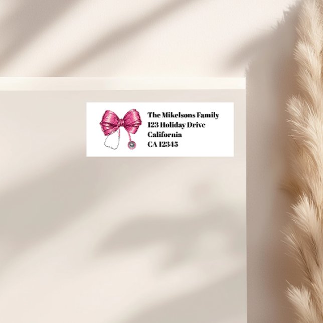 Bow Stethoscope Nursing School Graduate  Label (Creator Uploaded)