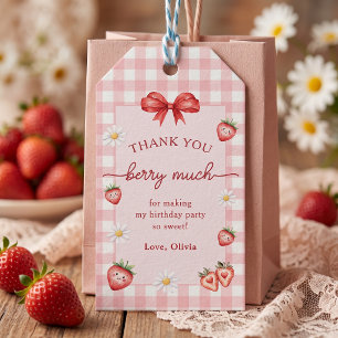 Bow Strawberry Sweet Girl Birthday Gift Tags