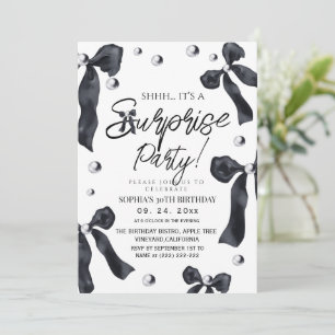  Bow Surprise 30th Birthday Party  Invitation