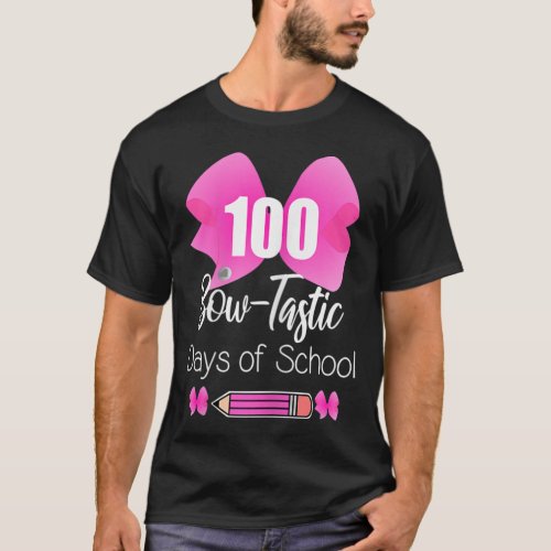 Bow_tastic Days Of School Cute Girly Pink Bow  T_Shirt