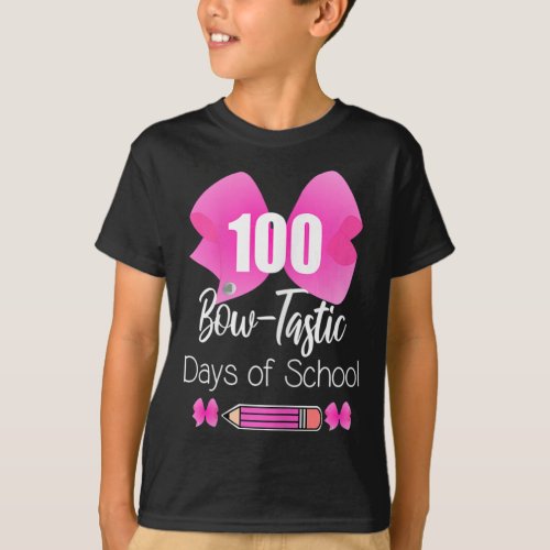 Bow_tastic Days Of School Cute Girly Pink Bow  T_Shirt