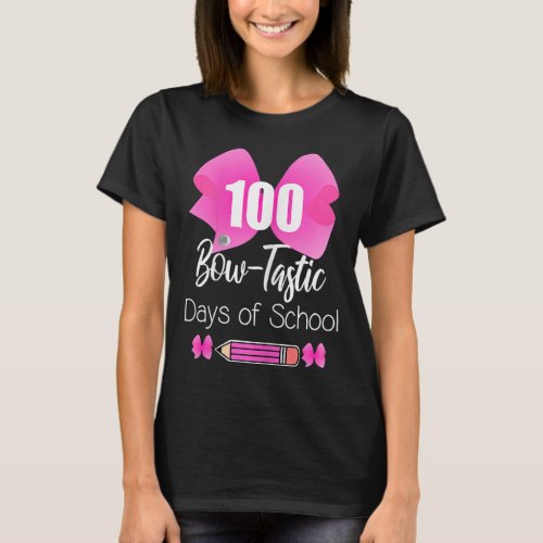 Bow_tastic Days Of School Cute Girly Pink Bow  T_Shirt