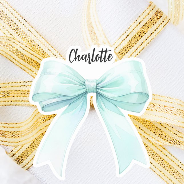 Bow teal name script sticker (Creator Uploaded)