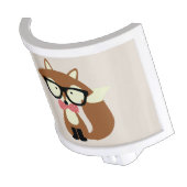 Bow Tie and Glasses Hipster Brown Fox Night Light (Angled)