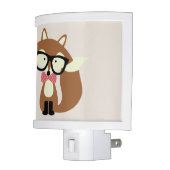 Bow Tie and Glasses Hipster Brown Fox Night Light (Left)