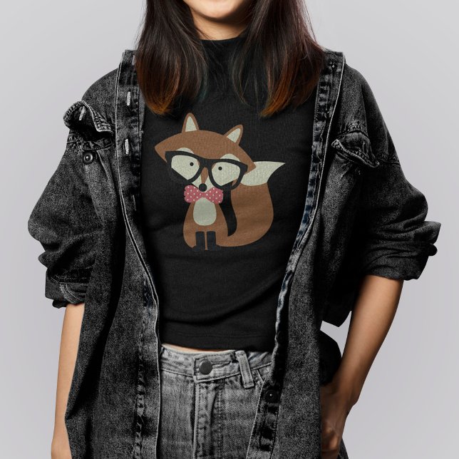 Bow Tie and Glasses Hipster Brown Fox T-Shirt (Creator Uploaded)