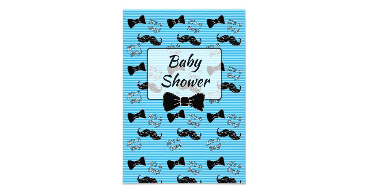 Bow Tie And Mustache Baby Shower Invitation Zazzle Com