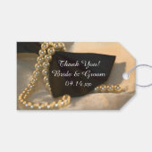 Bow Tie and Pearls Wedding Thank You Favor Tags (Front (Horizontal))