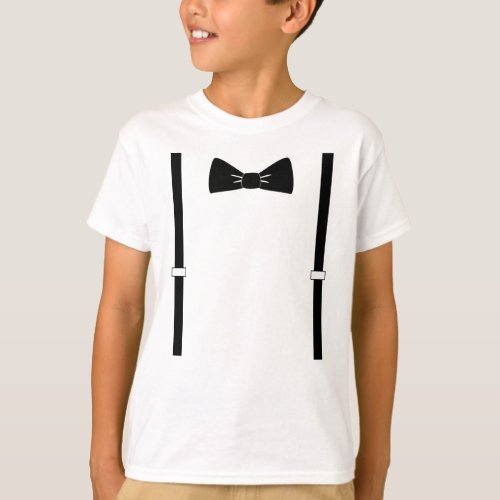 Bow tie and suspenders Boy T_shirt