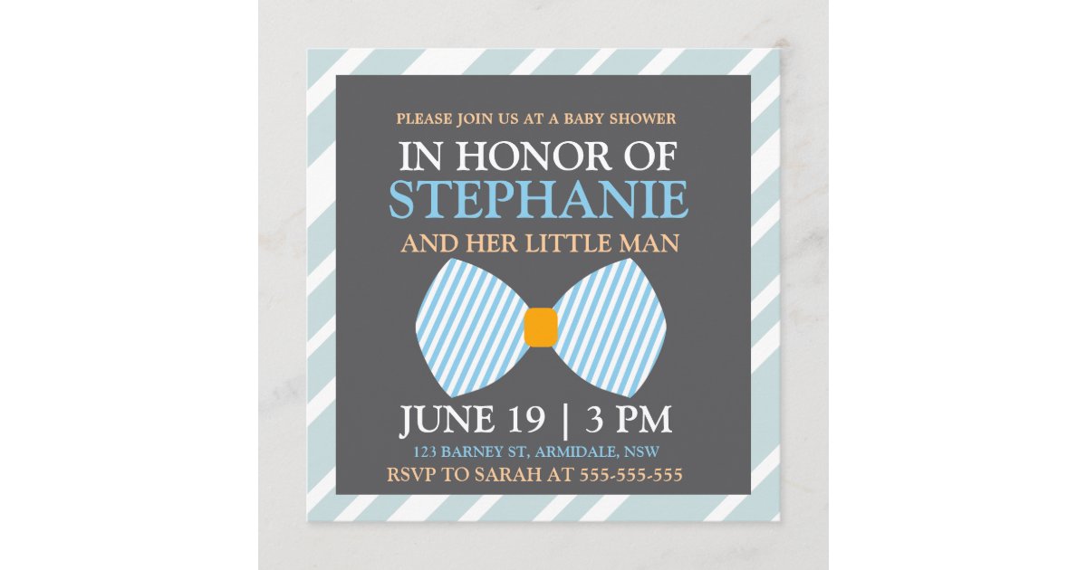 Bow tie baby boy shower invites | Zazzle.com