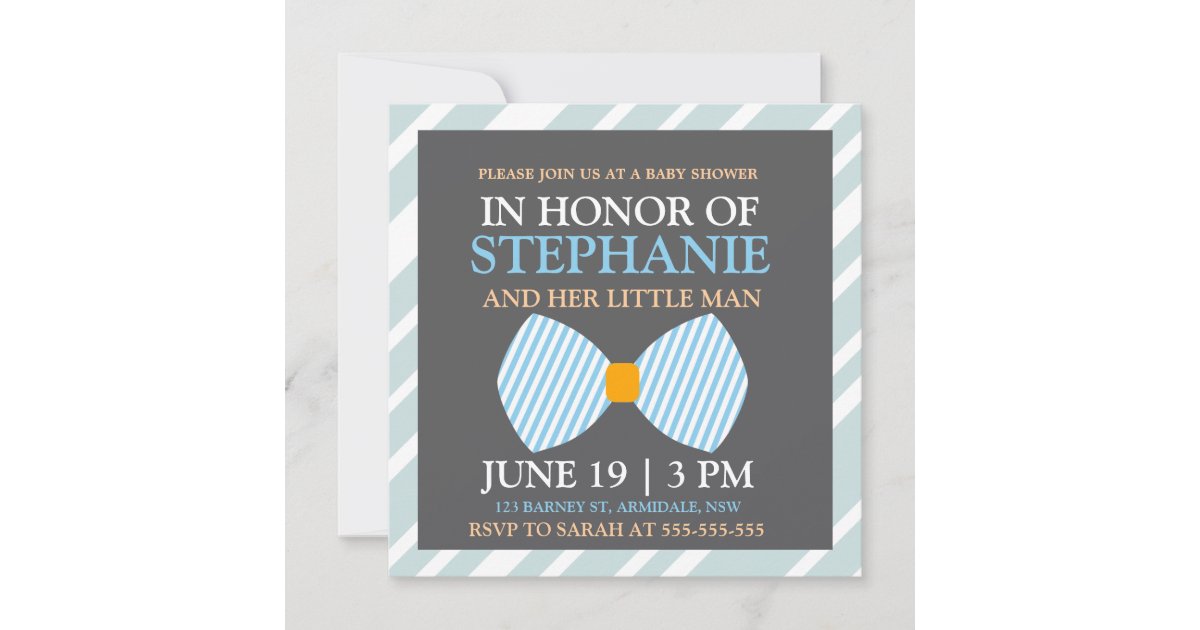 Bow tie baby boy shower invites | Zazzle