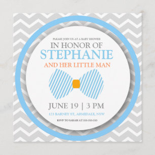 Bow tie baby boy shower invites