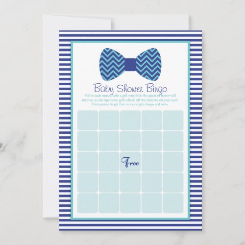 Bow Tie Baby Shower Bingo Cards