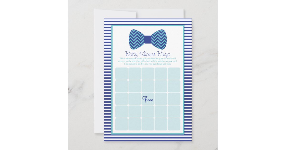 Bow Tie Baby Shower Bingo Cards Zazzle