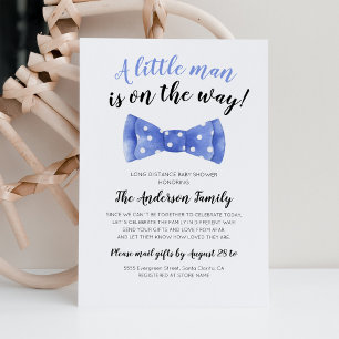 Bow Tie Baby Shower By Mail Long Distance Invitation