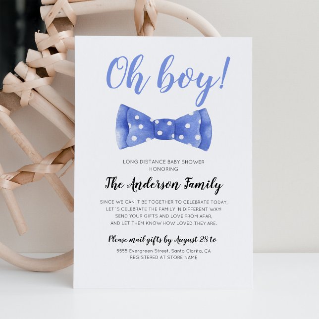 Bow Tie Baby Shower By Mail Long Distance Invitation (Creator Uploaded)