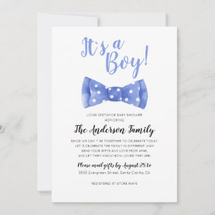 Bow Tie Baby Shower By Mail Long Distance Invitation