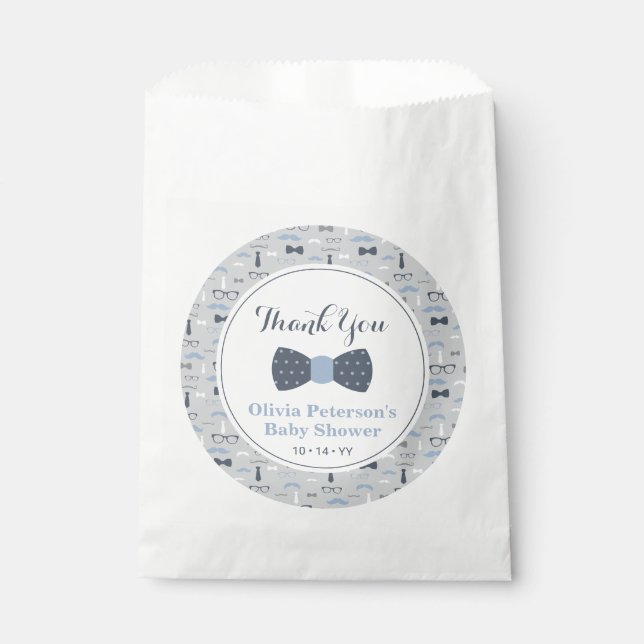 Bow Tie Baby Shower Favor Bag (Front)
