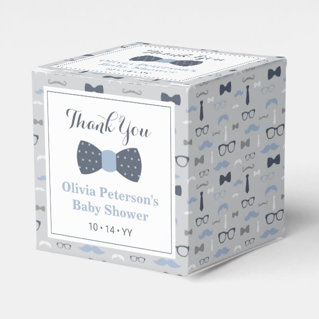 Bow Tie Baby Shower Favor Box (Front Side)