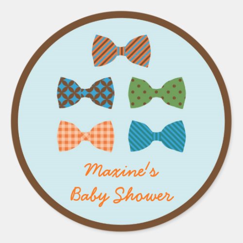 Bow Tie Baby Shower Favor Sticker