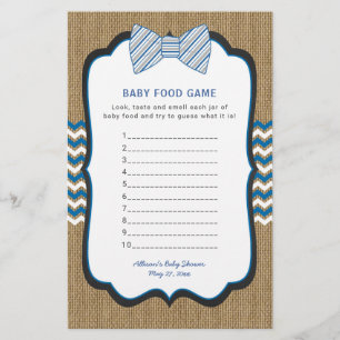 Bow Tie Baby Shower Game who knows mom, baby food Flyer