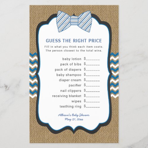 Bow Tie Baby Shower Games price  word scramble