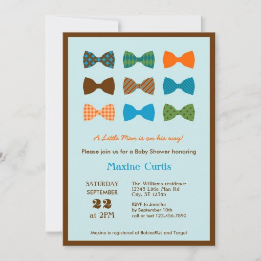 Bow Tie Baby Shower Invitation | Zazzle