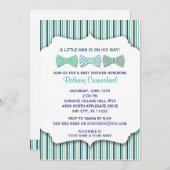 Bow Tie Baby Shower Invitation / navy turquoise (Front/Back)