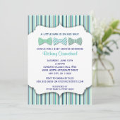 Bow Tie Baby Shower Invitation / navy turquoise (Standing Front)