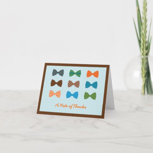 Bow Tie Baby Shower Thank You Card