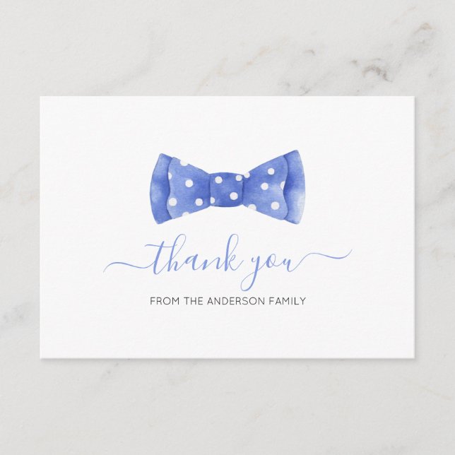 Bow tie Baby Shower Thank You Card (Front)