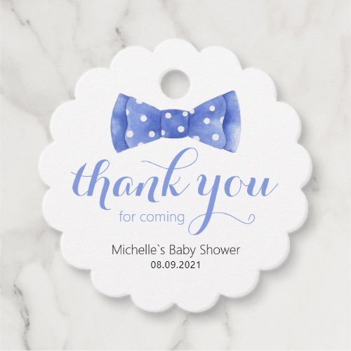 Bow Tie Baby Shower Thank You Favor Tag