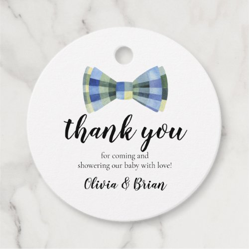 Bow Tie Baby Shower Thank You Favor Tag