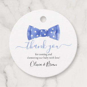 Bow Tie Baby Shower Thank You Favor Tag