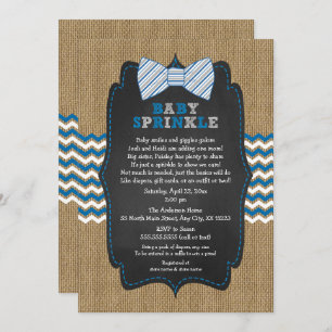 Bow Tie Baby Sprinkle invitations, boy baby shower Invitation