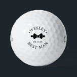 Bow Tie Best Man Golf Balls<br><div class="desc">These golf balls are a great favor for the best man in your wedding. They feature a black bow tie with the best man's name and the words Best Man in a modern CAP font along with the wedding date. They'd be great for a bachelor party or weekend. The job...</div>