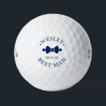 Bow Tie Best Man Golf Balls<br><div class="desc">These golf balls are a great favor for the best man in your wedding. They feature a blue bow tie with the best man's name and the words Best Man in a modern CAP font along with the wedding date. They'd be great for a bachelor party or weekend. The job...</div>