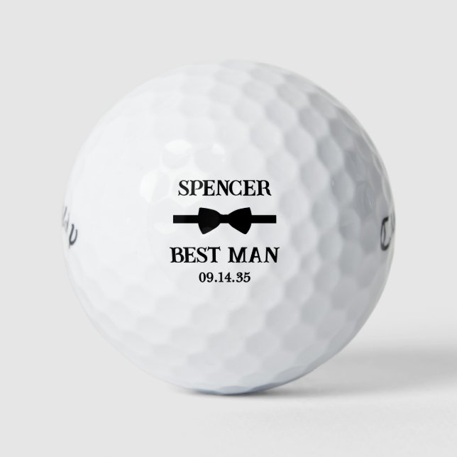 Bow Tie Best Man Golf Balls (Front)