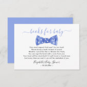 Bow tie Books for baby Baby Shower Enclosure Card (Front/Back)