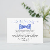 Bow tie Books for baby Baby Shower Enclosure Card (Standing Front)