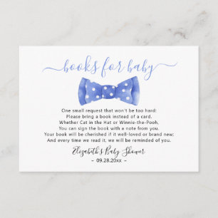 Bow tie Books for baby Baby Shower Enclosure Card