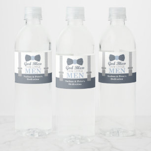 Bow Tie Bottle Wrapper for Baby Dedication Water Bottle Label
